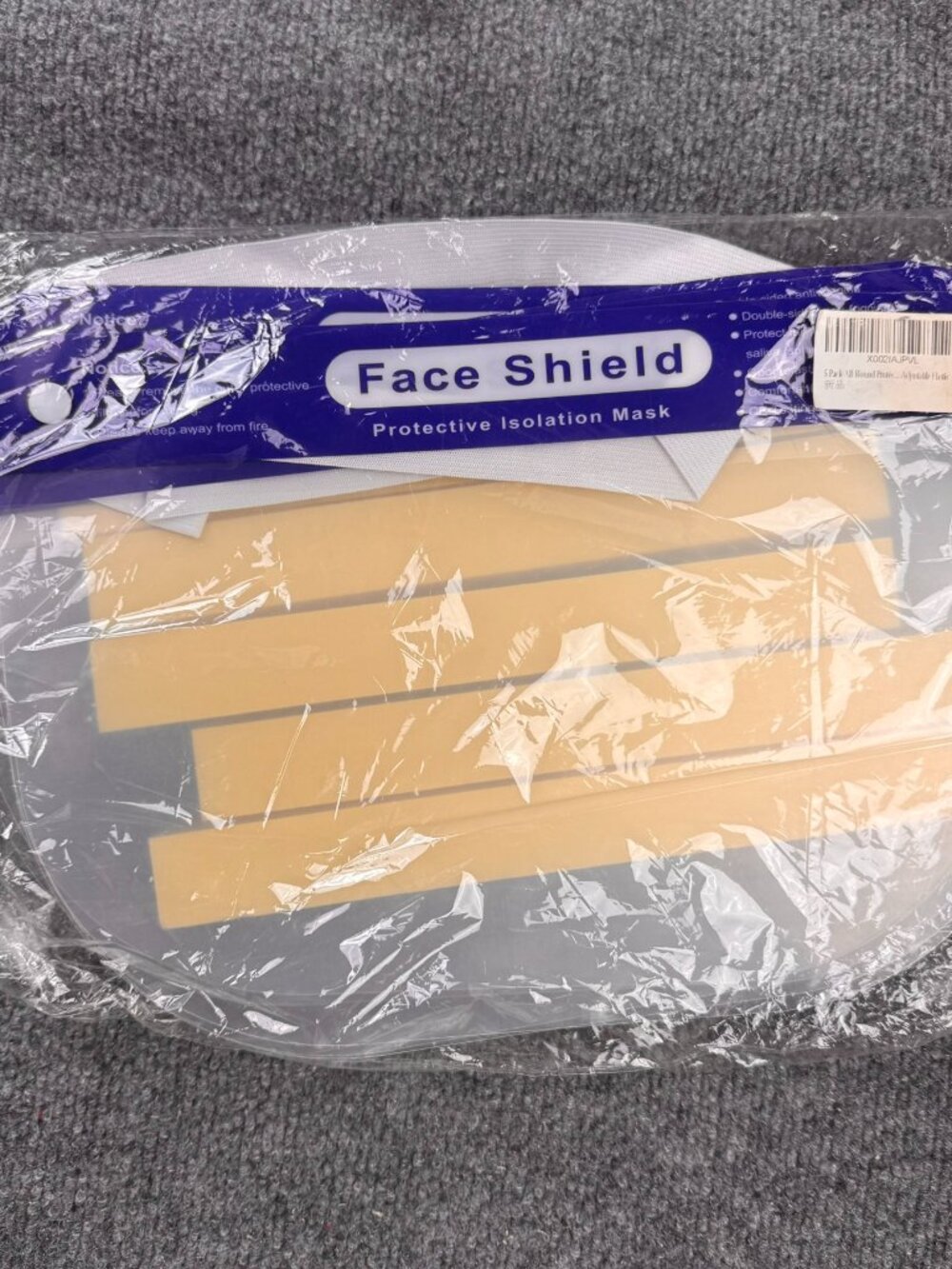 5 Pack Protective Face Shield Clear Anti Fog Visor Elastic Band Splash Mask